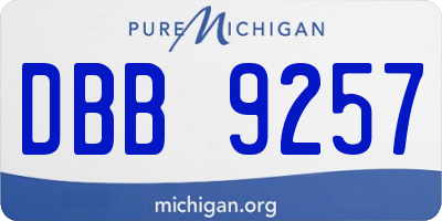 MI license plate DBB9257