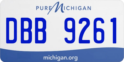 MI license plate DBB9261