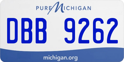 MI license plate DBB9262