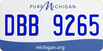 MI license plate DBB9265