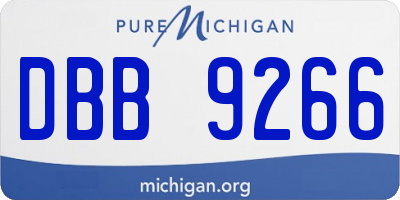 MI license plate DBB9266