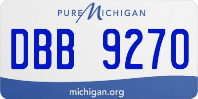 MI license plate DBB9270