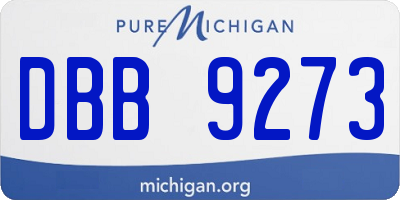 MI license plate DBB9273