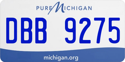 MI license plate DBB9275