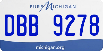 MI license plate DBB9278