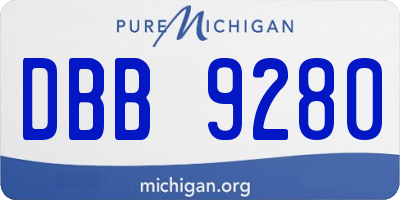 MI license plate DBB9280