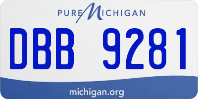MI license plate DBB9281