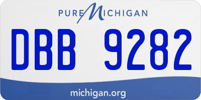 MI license plate DBB9282