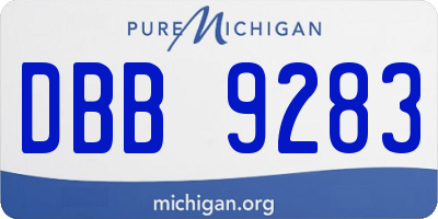MI license plate DBB9283