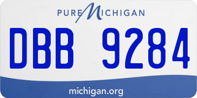 MI license plate DBB9284