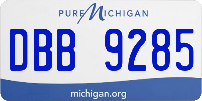 MI license plate DBB9285