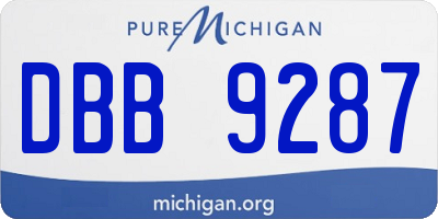 MI license plate DBB9287