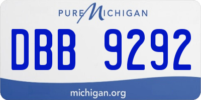 MI license plate DBB9292