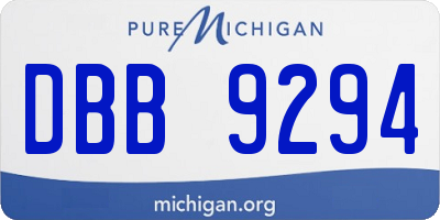 MI license plate DBB9294