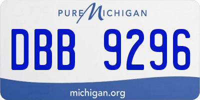 MI license plate DBB9296