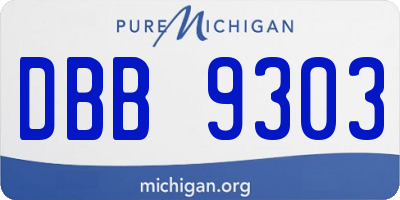 MI license plate DBB9303