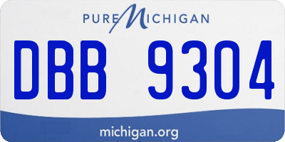 MI license plate DBB9304