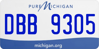 MI license plate DBB9305