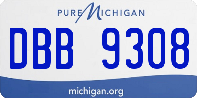 MI license plate DBB9308