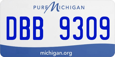 MI license plate DBB9309