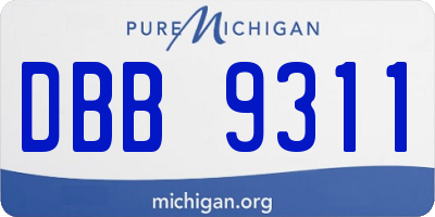 MI license plate DBB9311