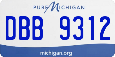 MI license plate DBB9312