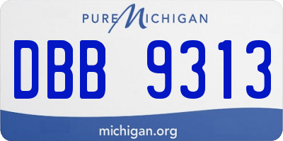 MI license plate DBB9313