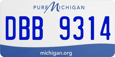 MI license plate DBB9314