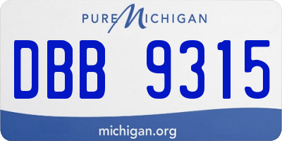 MI license plate DBB9315