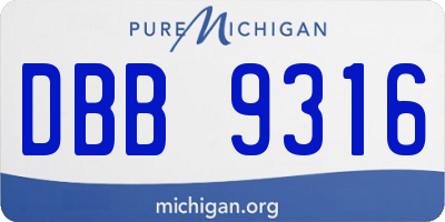 MI license plate DBB9316