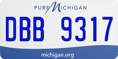 MI license plate DBB9317