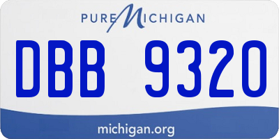 MI license plate DBB9320