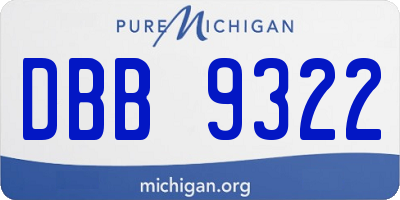 MI license plate DBB9322