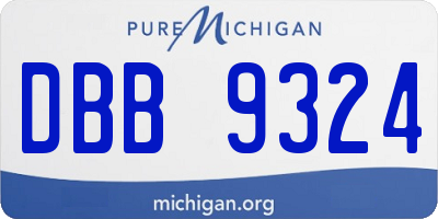 MI license plate DBB9324