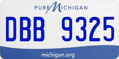 MI license plate DBB9325