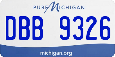 MI license plate DBB9326