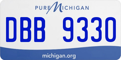MI license plate DBB9330