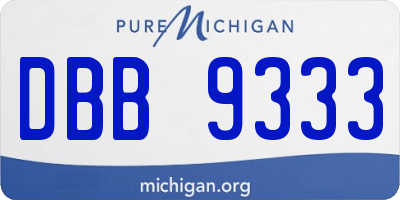 MI license plate DBB9333
