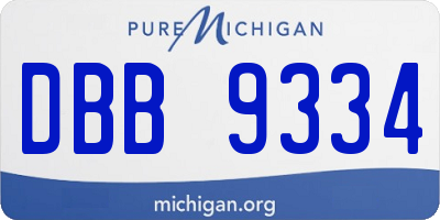 MI license plate DBB9334