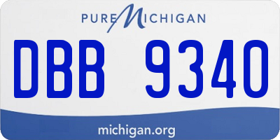 MI license plate DBB9340