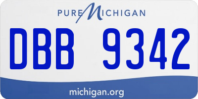 MI license plate DBB9342