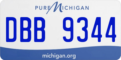 MI license plate DBB9344