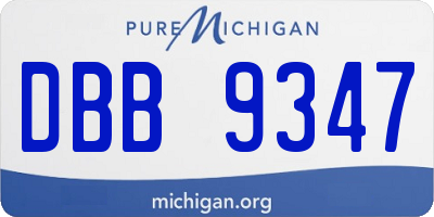 MI license plate DBB9347