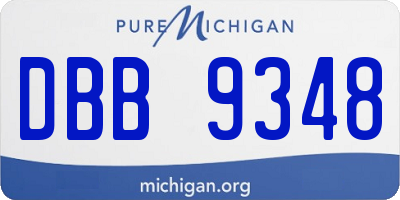 MI license plate DBB9348