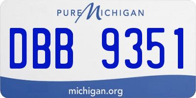 MI license plate DBB9351