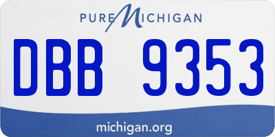 MI license plate DBB9353