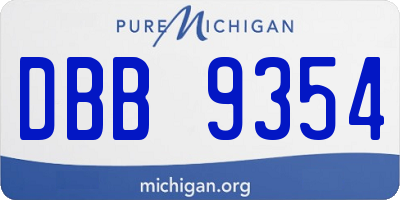 MI license plate DBB9354