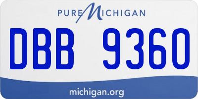 MI license plate DBB9360