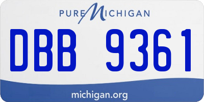 MI license plate DBB9361