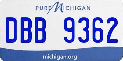 MI license plate DBB9362